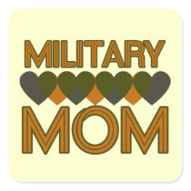 Military Mom Square Stickers