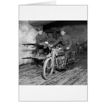 Military Motorcycle EMT, 1910s Greeting Cards
