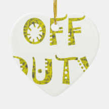 military Off Duty Black white yellow Christmas Tree Ornaments