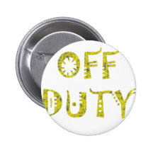 military Off Duty Black white yellow Pin