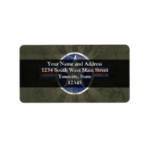 Military Patriotic Vintage Star Address Label