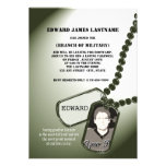 Military Send Off Dog Tags Photo Custom Invitation