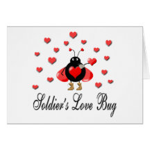 Military Soldier's Love Bug Valentine Card