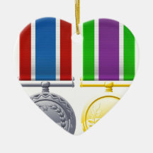 Military style medals christmas tree ornament