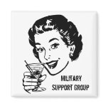 Military support group, martini, cheers, toast fridge magnet