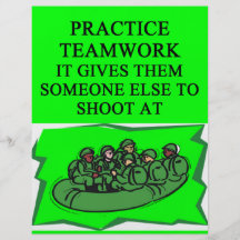 military teamwork joke flyer