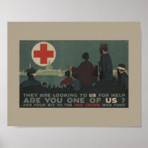 Military Women World War One Red Cros Poster
