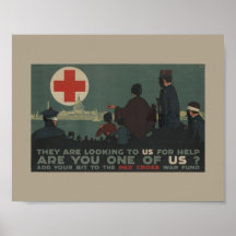 Military Women World War One Red Cros Poster
