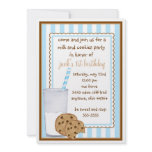Milk and Cookies  Birthday Invitation