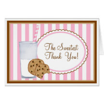 Milk and Cookies Thank you Note Card