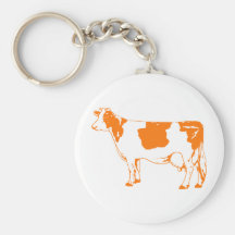 Milk Cow Silhouette Beef Cattle Moo Bull Steer Key Chains