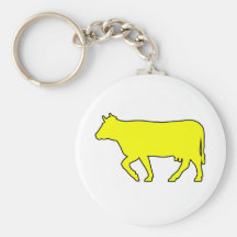 Milk Cow Silhouette Beef Cattle Moo Bull Steer Keychains