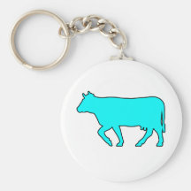 Milk Cow Silhouette Beef Cattle Moo Bull Steer Keychain