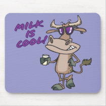 milk is cool funny cute cow cartoon mouse pad