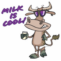 milk is cool funny cute cow cartoon photo cut out