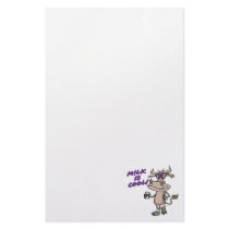 milk is cool funny cute cow cartoon custom stationery