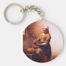 Milk maid by Johannes Vermeer Keychains