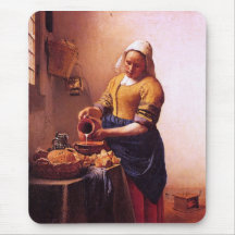 Milk maid by Johannes Vermeer Mousepads