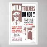 Milk Truckers Be Careful 1940 WPA Print