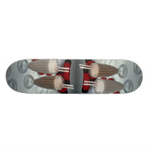 Milkshakes in glass tumblers skateboards