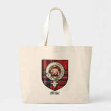 Millar Clan Crest Badge Tartan Tote Bag