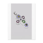 Millefiori glass flower cross postcards