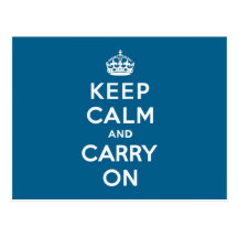 Millenium Blue Keep Calm and Carry On Post Cards