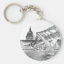 Millenium Bridge and St Pauls Keychain