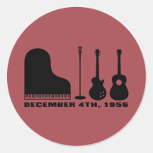 Million Dollar Quartet Instruments - Black Stickers