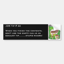 Milo Can Exhaust RICER FUNNY Bumper Stickers