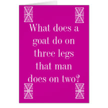 Minature Goat Scratching Riddle Card