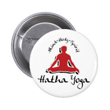 Mind Body Spirit Hatha Yoga Pinback Buttons