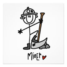 Miner Stick Figure Personalized Invitation
