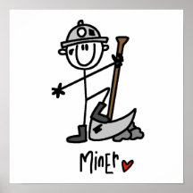 Miner Stick Figure Poster