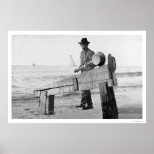 Miner Washing Gold Alaska 1905 Print