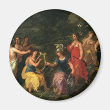Minerva and the muses refrigerator magnet