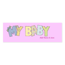 Mini Bookmarks for Baby Shower Party Favour Business Cards