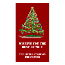Mini Cards w Christmas Tree & Calendar on Back Business Card Template