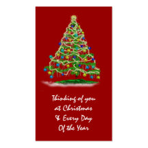 Mini Cards w Christmas Tree & Calendar on Back Business Cards