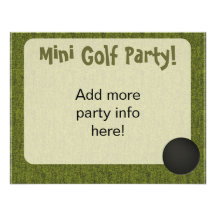 Mini Golf Style Hole In One Invite