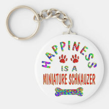 Mini Schnauzer Happiness Keychain