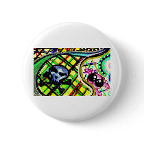 mini têtes de mort pinback buttons