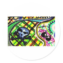 mini têtes de mort round stickers