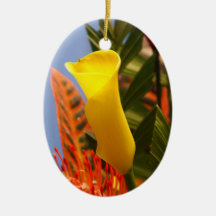 mini yellow calla lily ornament