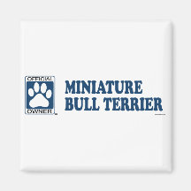 Miniature Bull Terrier Blue Fridge Magnet