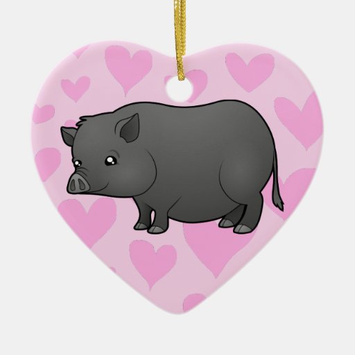 Miniature Pig Love Christmas Tree Ornaments