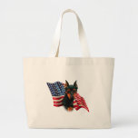 Miniature Pinscher (blk) Flag Tote Bag