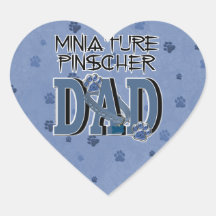 Miniature Pinscher DAD Heart Stickers