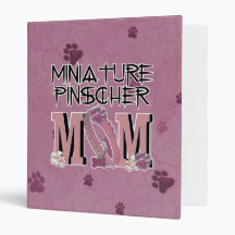 Miniature Pinscher MOM 3 Ring Binders