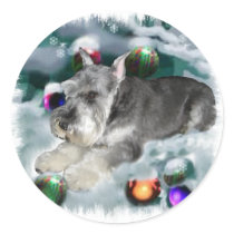 Miniature Schnauzer Christmas Gifts Round Sticker